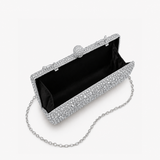 AIMY RHINESTONE TEXTURED CLUTCH TZ18025-SILVER