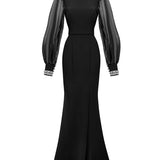 WINNIE SHEER SLEEVE GOWN B67D12L