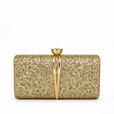 VALORA GLITTER BAR CLASP GOLD CLUTCH 22045
