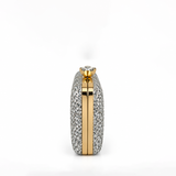VALORA GLITTER BAR CLASP SILVER CLUTCH 22045