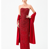 RUZY PEPLUM SEQUIN GOWN B86D0736