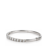 CHANTAL ROUND DIAMANTE SILVER BANGLE