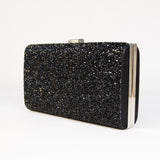 HANNAH TEXTURED CRYSTAL CLUTCH BLACK