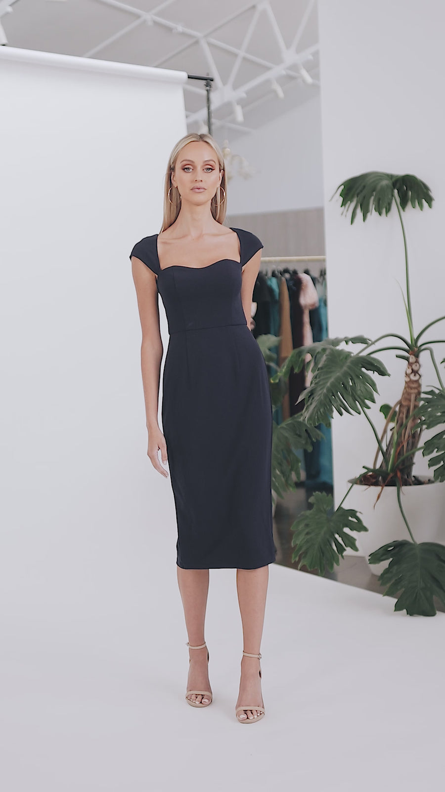 CAITLYN CAP SLEEVE SWEETHEART MIDI BL58BD23S