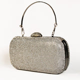 PAIGE DIAMANTE LUX CLASP CLUTCH SILVER