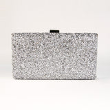 SAVANNAH TEXTURED CRYSTAL CLUTCH SILVER