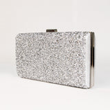 SAVANNAH TEXTURED CRYSTAL CLUTCH SILVER