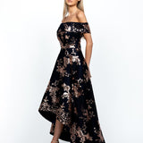 JESSIE OFF SHOULDER MESH BALL GOWN B33D41HL