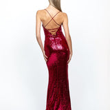 STEPHANIE COWL DRAPED SEQUIN GOWN B34D15LSE