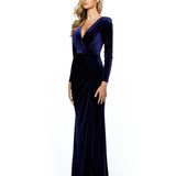 MARIHAN V NECK DRAPED GOWN B53D02L