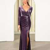 MARIHAN V NECK DRAPED GOWN B53D02L