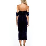 TAYLA OFF SHOULDER DRAPED MIDI B53D03S