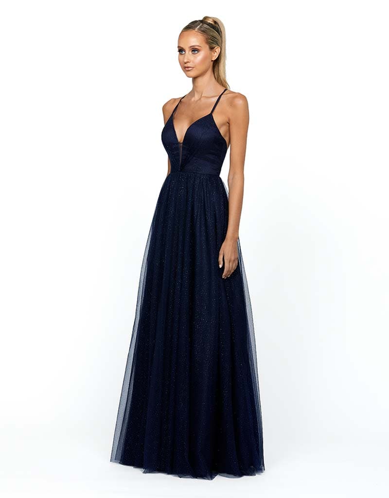 Open back shop ball gown