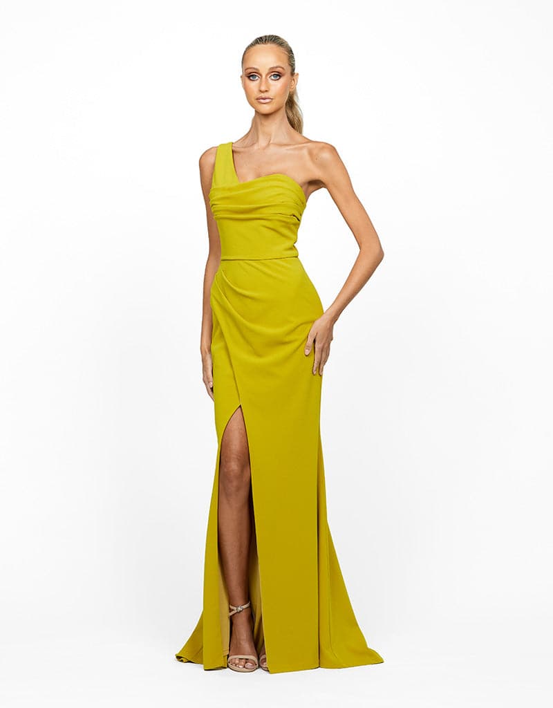 STAR ONE SHOULDER DRAPED GOWN B55D17LT