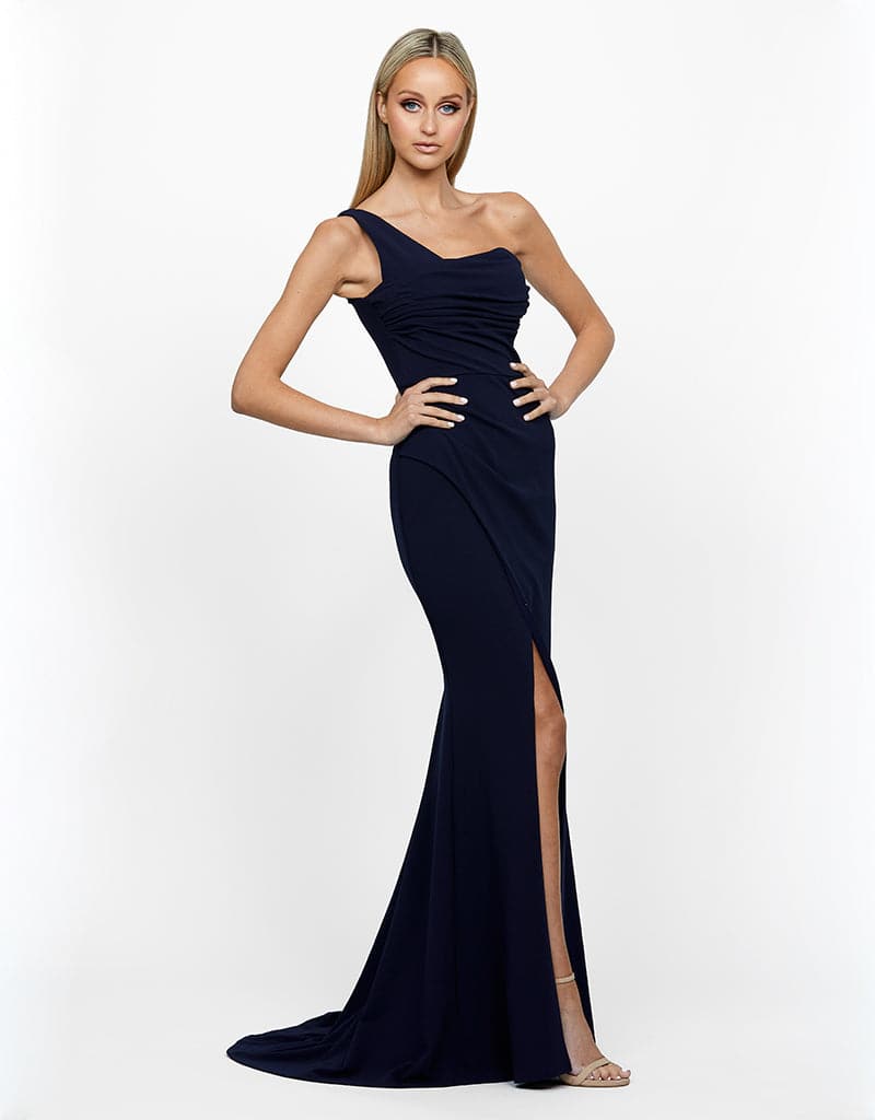 STAR ONE SHOULDER DRAPED GOWN B55D17LT