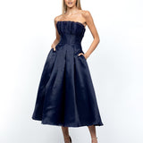 ITZI RUFFLED TEA LENGTH MIDI B56D31S