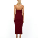 SAMPLE LILY HALTER NECK DRAPED MIDI DRESS SAMPLE BL54D21S