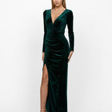 MABEL V NECK LONG SLEEVE MAXI BL55D01L