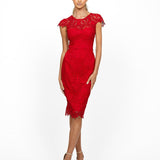 TAMARA CAP SLEEVE FITTED MIDI BL55D11S