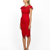 TAMARA CAP SLEEVE FITTED MIDI BL55D11S