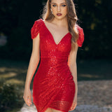 ISADORA DRAPED SLEEVE MINI BL56D13S