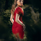 ISADORA DRAPED SLEEVE MINI BL56D13S