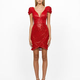 ISADORA DRAPED SLEEVE MINI BL56D13S
