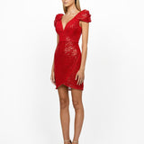 ISADORA DRAPED SLEEVE MINI BL56D13S