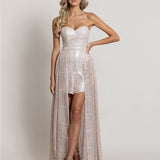 CARNATION STRAPLESS PLAYSUIT SAMPLE B44J02
