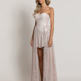 CARNATION STRAPLESS PLAYSUIT SAMPLE B44J02