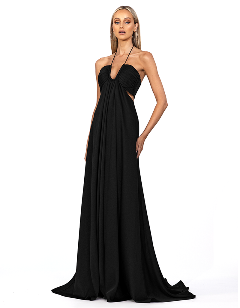 KENNEDY DRAPED HALTER GOWN B57AD09L